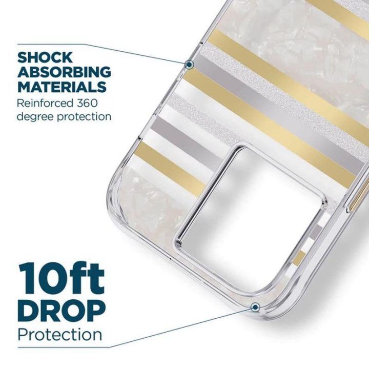 Dėklas iPhone 14 Pro Case-Mate Pearl Stripes su perlamutru