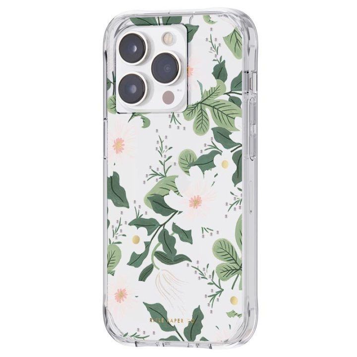 Dėklas iPhone 14 Pro Rifle Paper Willow su aukso detalėmis