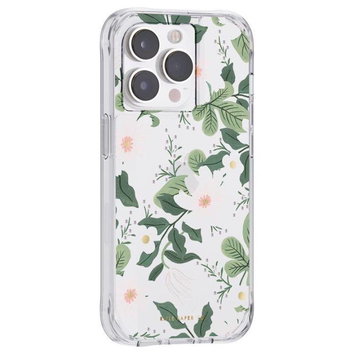 Dėklas iPhone 14 Pro Rifle Paper Willow su aukso detalėmis