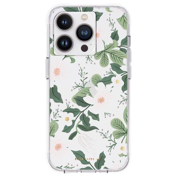 Dėklas iPhone 14 Pro Rifle Paper Willow su aukso detalėmis