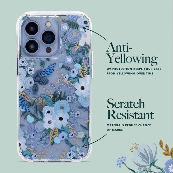 Dėklas iPhone 14 Pro Max, Garden Party Blue, Rifle Paper