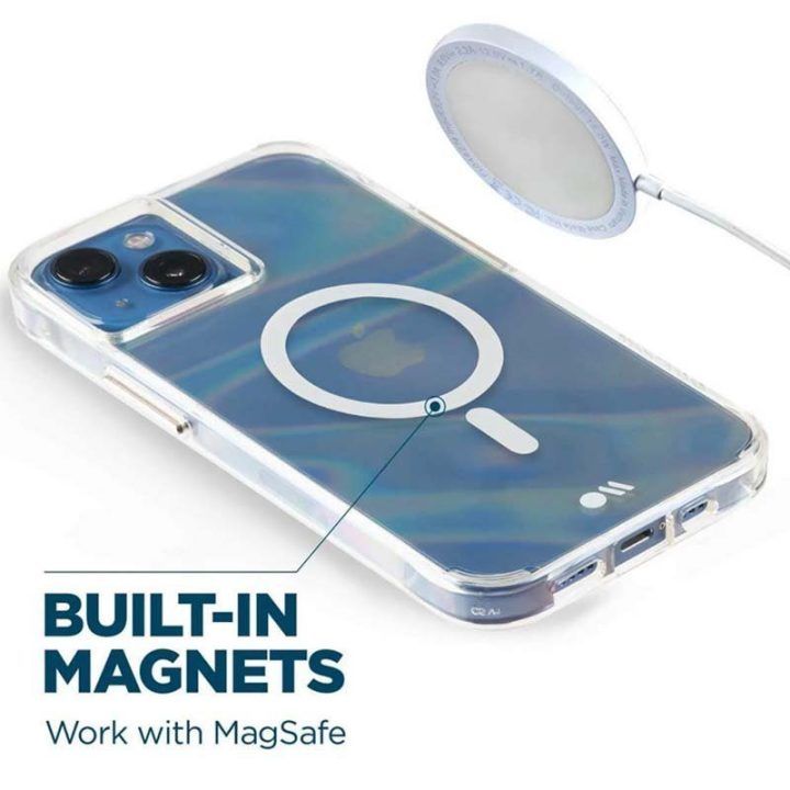 Dėklas iPhone 14 Plus Case-Mate Soap Bubble, sidabrinis