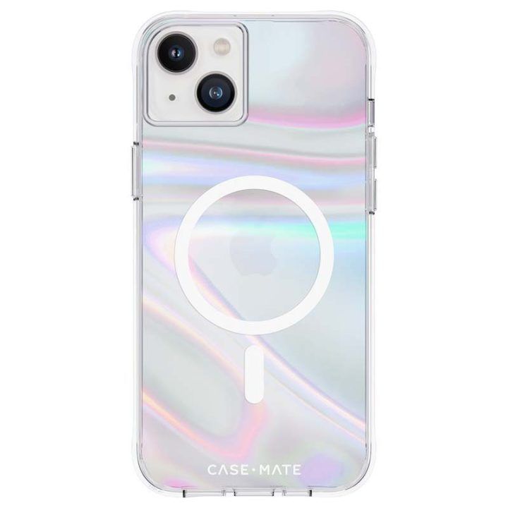 Dėklas iPhone 14 Plus Case-Mate Soap Bubble, sidabrinis