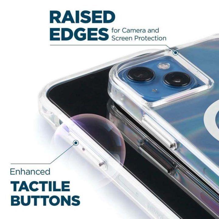 Dėklas iPhone 14 Plus Case-Mate Soap Bubble, sidabrinis