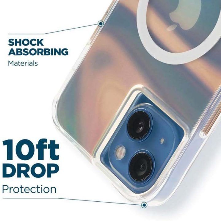 Dėklas iPhone 14 Plus Case-Mate Soap Bubble, sidabrinis