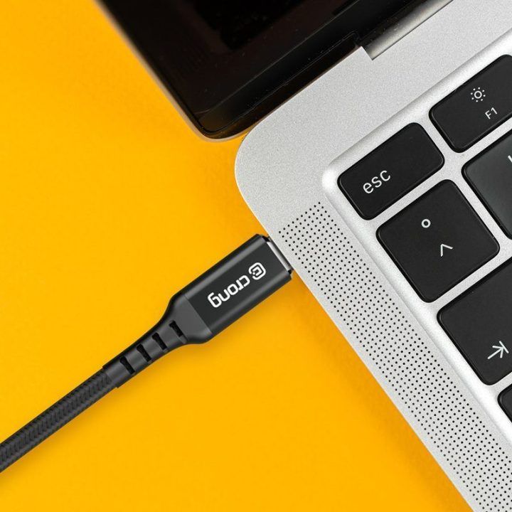 USB-A į USB-C laidas Crong Armor Link, 25 cm, juodas
