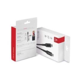 USB-C laidas Crong Armor Link 100W, 200 cm, juodas