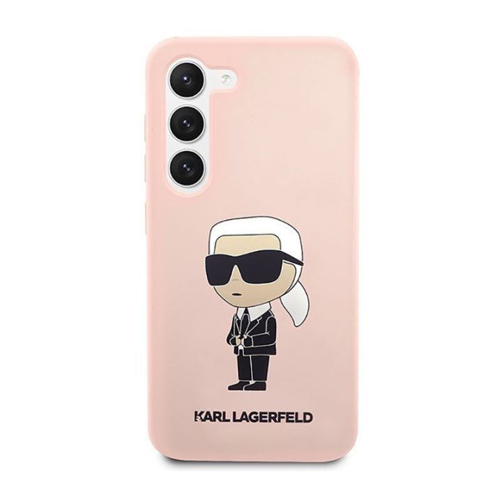 Silikoninis dėklas Samsung Galaxy S23, rožinis Karl Lagerfeld