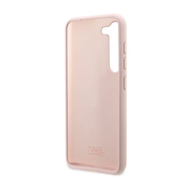 Silikoninis dėklas Samsung Galaxy S23, rožinis Karl Lagerfeld