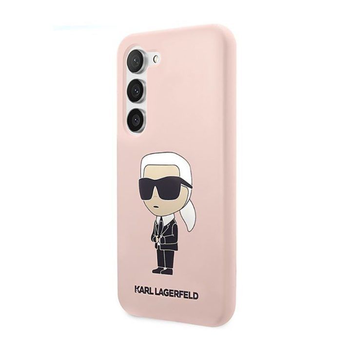 Silikoninis dėklas Samsung Galaxy S23, rožinis Karl Lagerfeld