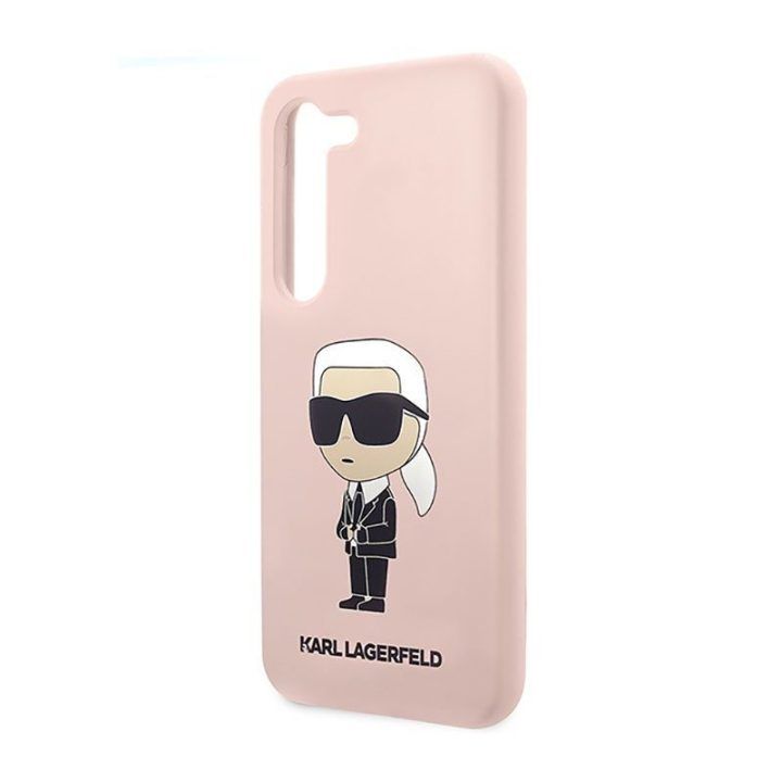 Silikoninis dėklas Samsung Galaxy S23, rožinis Karl Lagerfeld