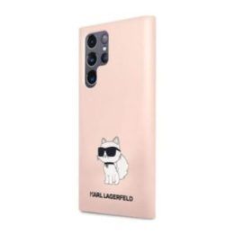 Silikoninis dėklas Samsung Galaxy S23 Ultra, rožinis Karl Lagerfeld