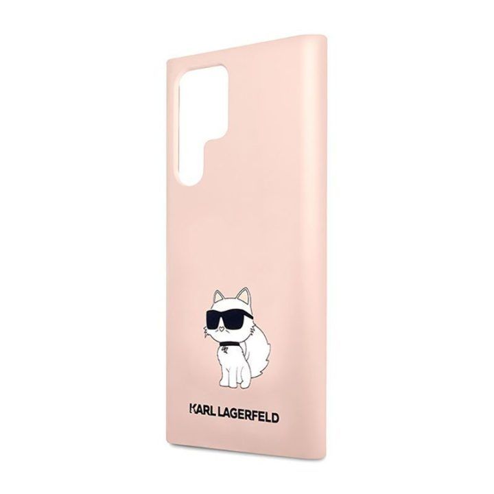 Silikoninis dėklas Samsung Galaxy S23 Ultra, rožinis Karl Lagerfeld