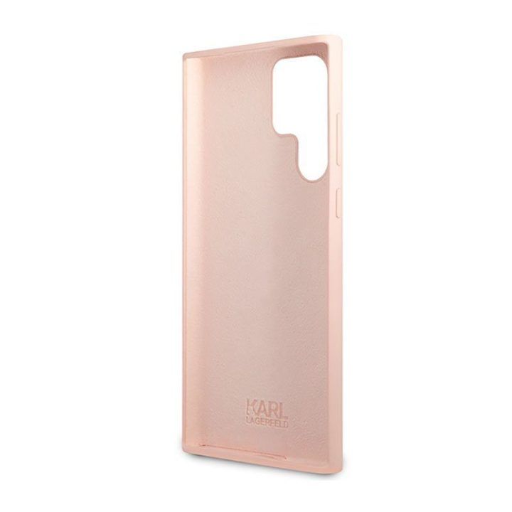 Silikoninis dėklas Samsung Galaxy S23 Ultra, rožinis Karl Lagerfeld