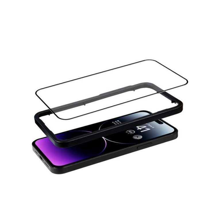 Apsauginis stiklas iPhone 14 Pro Max su rėmeliu, Crong