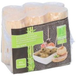 Mediniai dantų krapštukai iš bambuko, 6×100 vnt