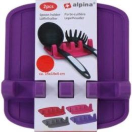 Silikoninis šaukštų laikiklis Alpina, 2 vnt., violetinis
