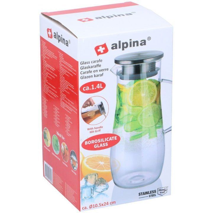 Stiklinė ąsotis su rankena, 1,4 l, Alpina