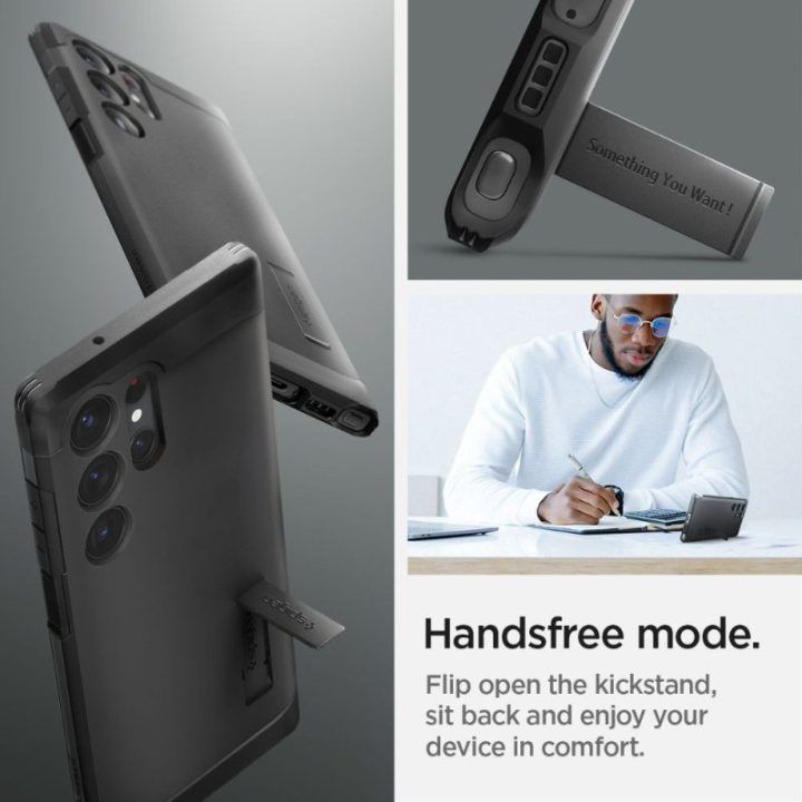 Spigen Tough Armor dėklas Samsung Galaxy S23 Ultra, juodas