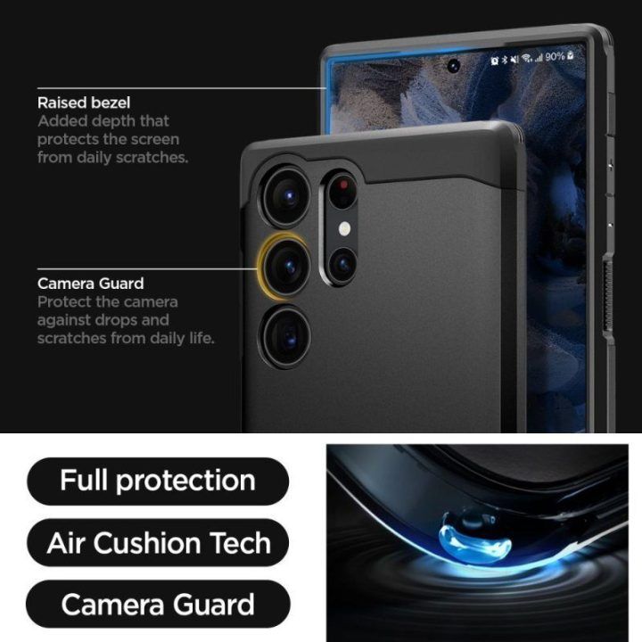 Spigen Tough Armor dėklas Samsung Galaxy S23 Ultra, juodas