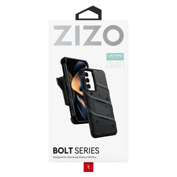 Sustiprintas dėklas Samsung Galaxy S23+ ZIZO BOLT, juodas