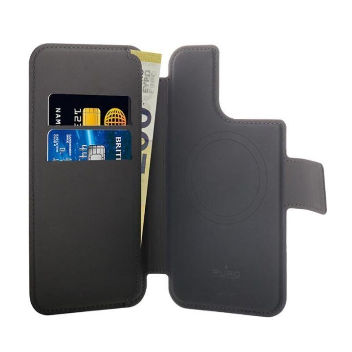PURO Folio dėklas iPhone 13 Pro / 14 Pro, juodas
