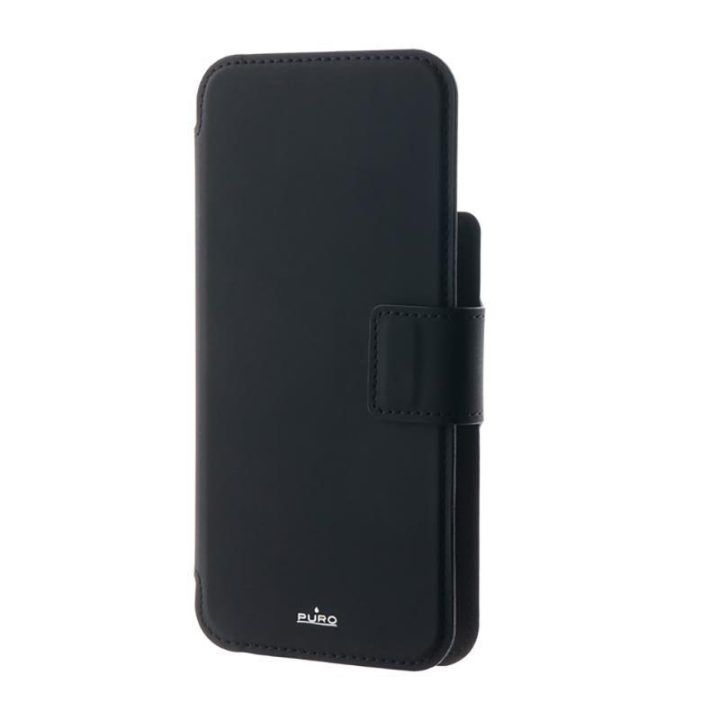 PURO Folio MagSafe dėklas iPhone 15 Plus/14 Plus/12 Pro Max, juodas