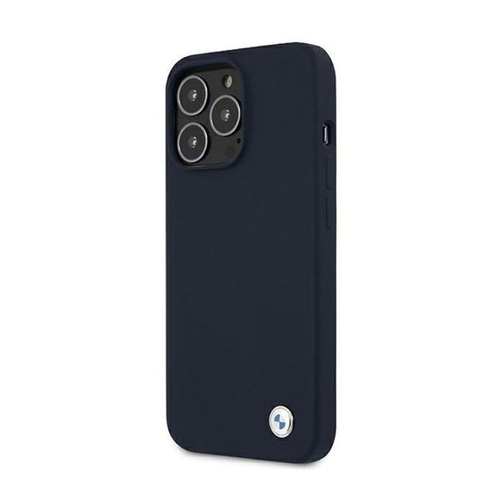 BMW silikoninis dėklas iPhone 13 Pro Max, tamsiai mėlynas