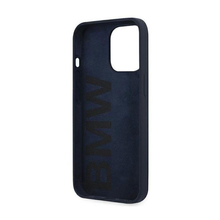BMW silikoninis dėklas iPhone 13 Pro Max, tamsiai mėlynas