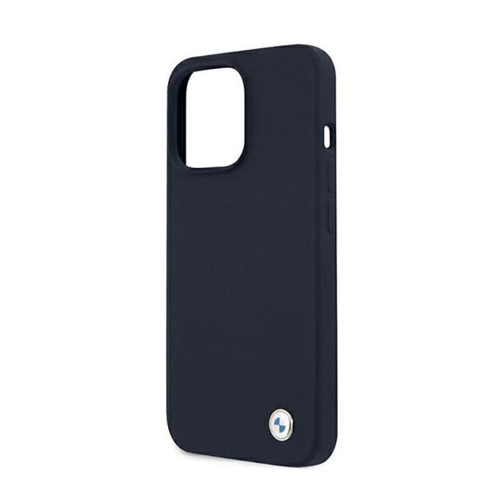 BMW silikoninis dėklas iPhone 13 Pro Max, tamsiai mėlynas