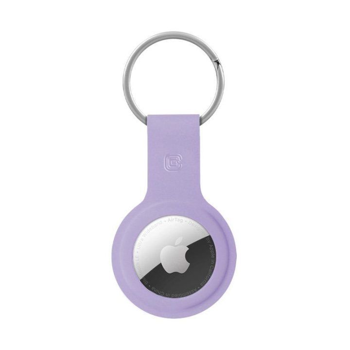 Crong silikoninis dėklas su žiedu Apple AirTag 1/2, violetinis