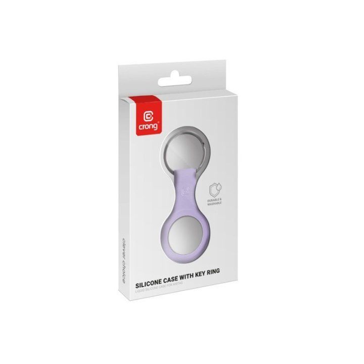 Crong silikoninis dėklas su žiedu Apple AirTag 1/2, violetinis