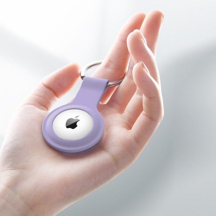 Crong silikoninis dėklas su žiedu Apple AirTag 1/2, violetinis