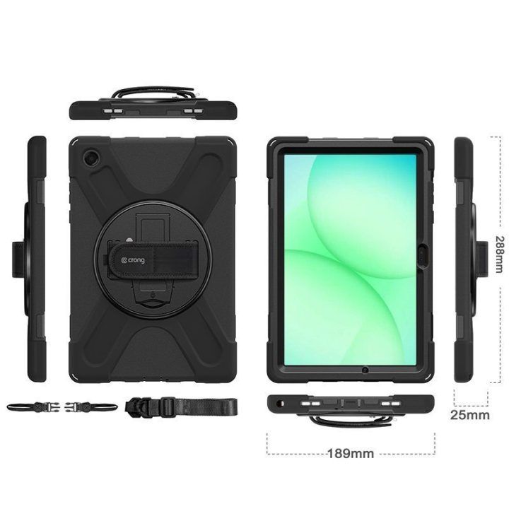 Crong Defender Plus dėklas Samsung Galaxy Tab A11+ 10.9" juodas