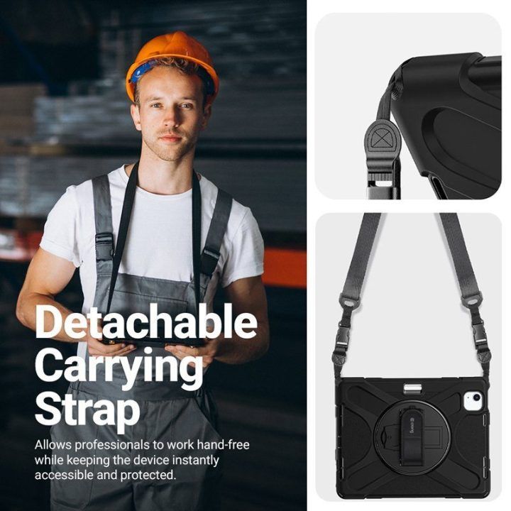 Dėklas Crong Defender Plus iPad Pro 11" M5 / M4, juodas