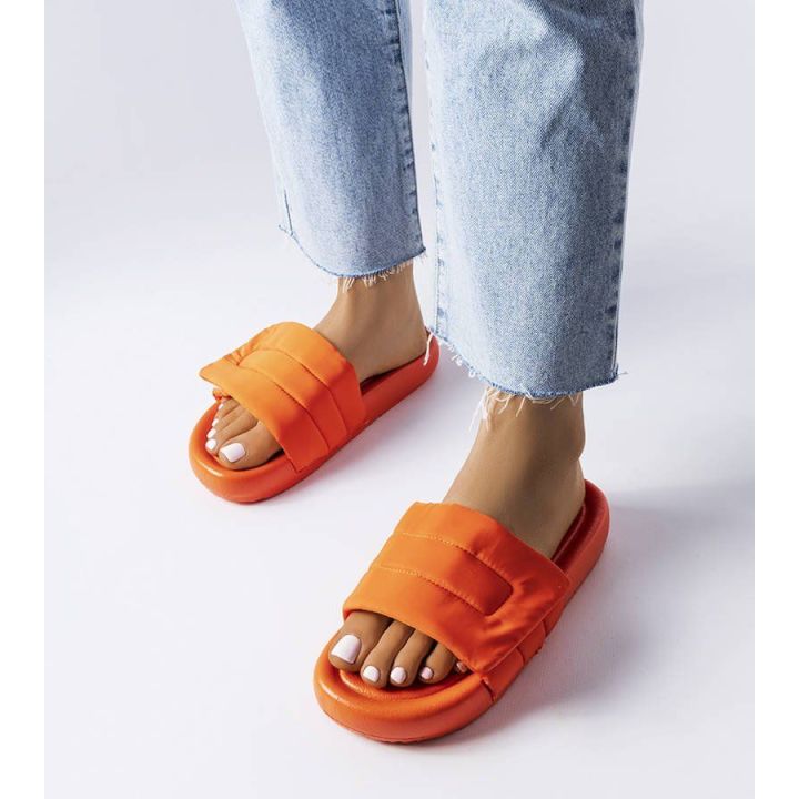 Oranžinės Velcro šlepetės