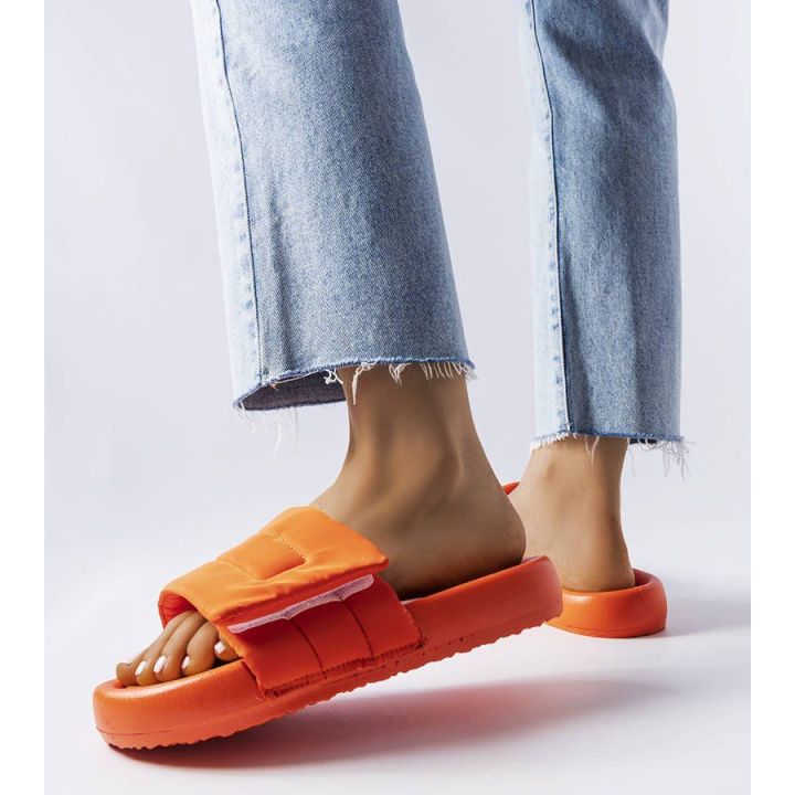 Oranžinės Velcro šlepetės