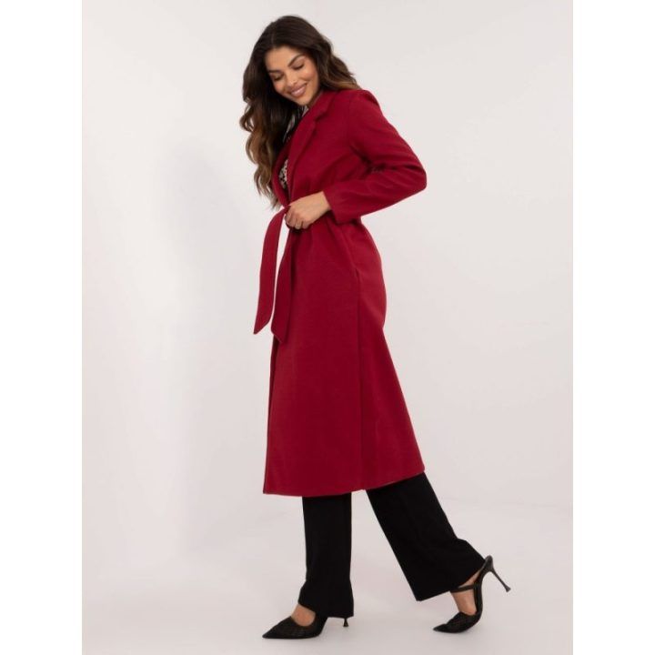 Bordo spalvos paltas