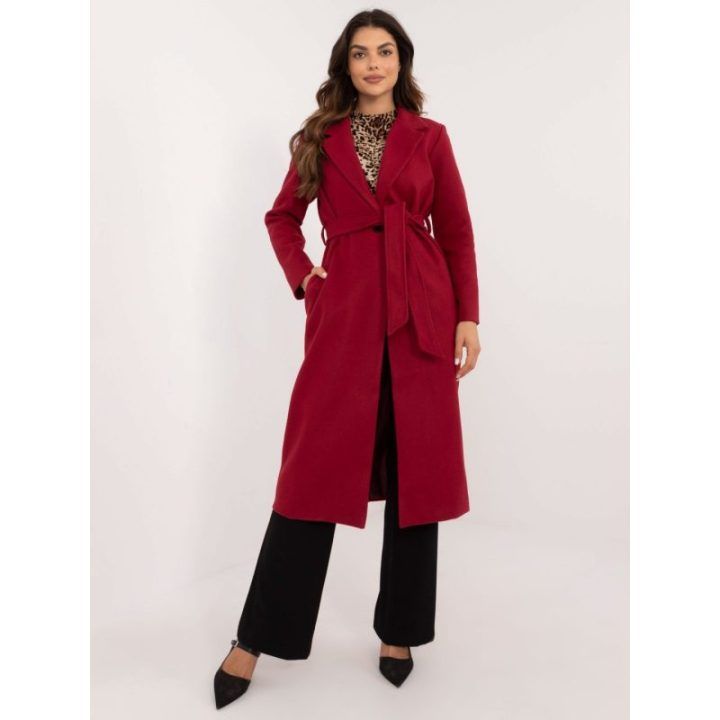 Bordo spalvos paltas