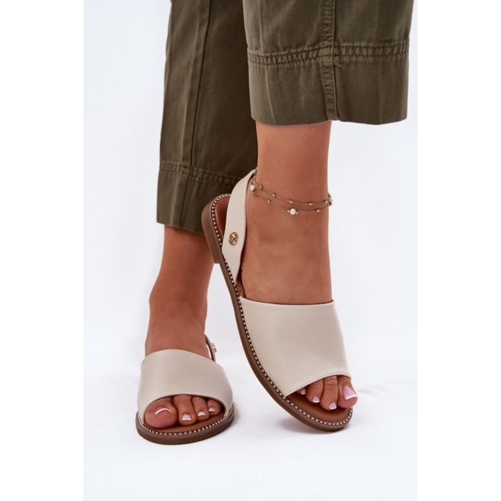Smėlio spalvos basutės su kulnu Step in style