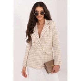 Tamsiai mėlyna moteriška švarkelė su žąsies raštu Italy Moda