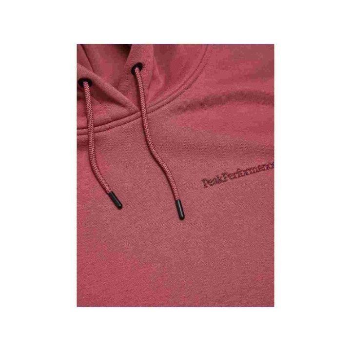 Moteriškas džemperis su gobtuvu Peak Performance Original Small Logo Zip, raudonas