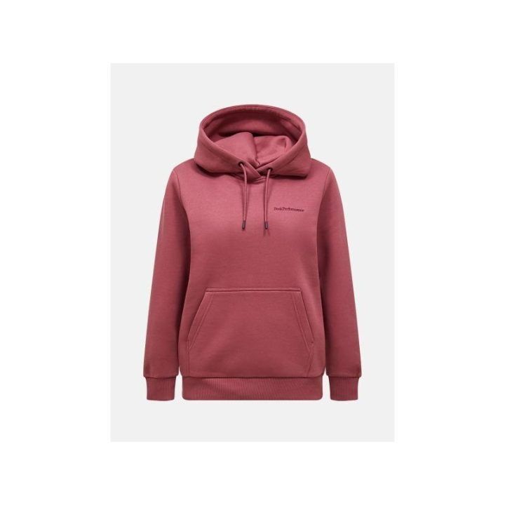 Moteriškas džemperis su gobtuvu Peak Performance Original Small Logo Zip, raudonas