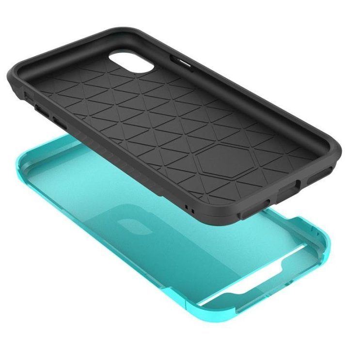 Dėklas iPhone X, teal/juodas, Zizo Star Diamond Hybrid