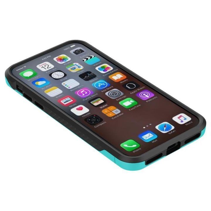 Dėklas iPhone X, teal/juodas, Zizo Star Diamond Hybrid