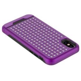 Zizo Star Diamond hibridinis dėklas iPhone X, violetinis/juodas