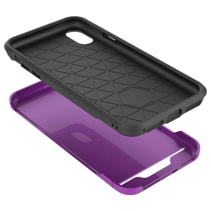 Zizo Star Diamond hibridinis dėklas iPhone X, violetinis/juodas
