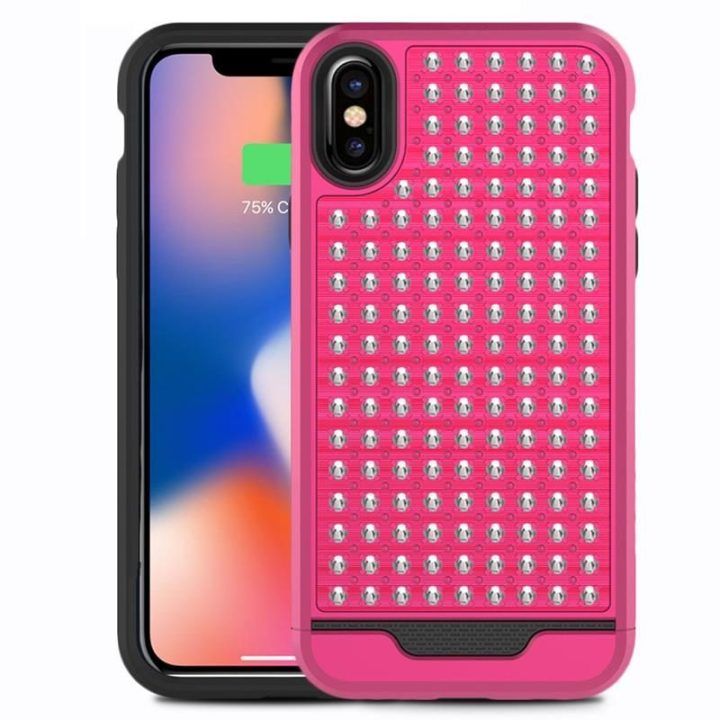 Dėklas iPhone X Zizo Star Diamond, rožinė/juoda