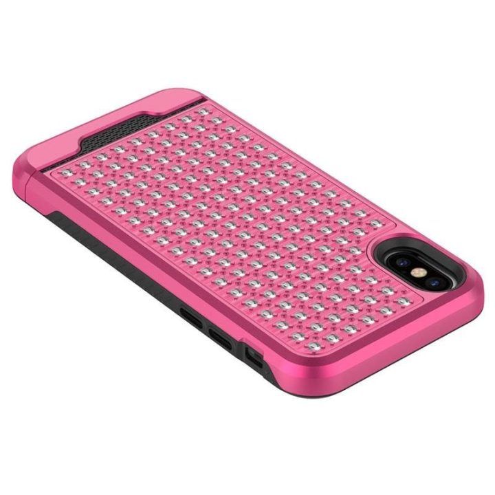 Dėklas iPhone X Zizo Star Diamond, rožinė/juoda