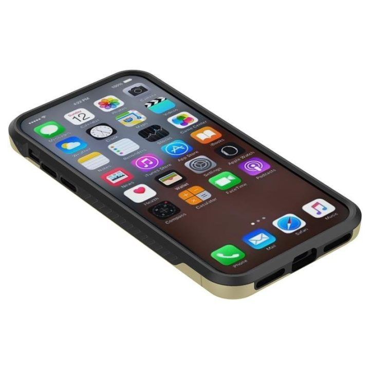 Dėklas iPhone X, aukso spalvos / juodas Zizo Star Diamond Hybrid